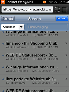 Integrierte Suche auch unter POP3