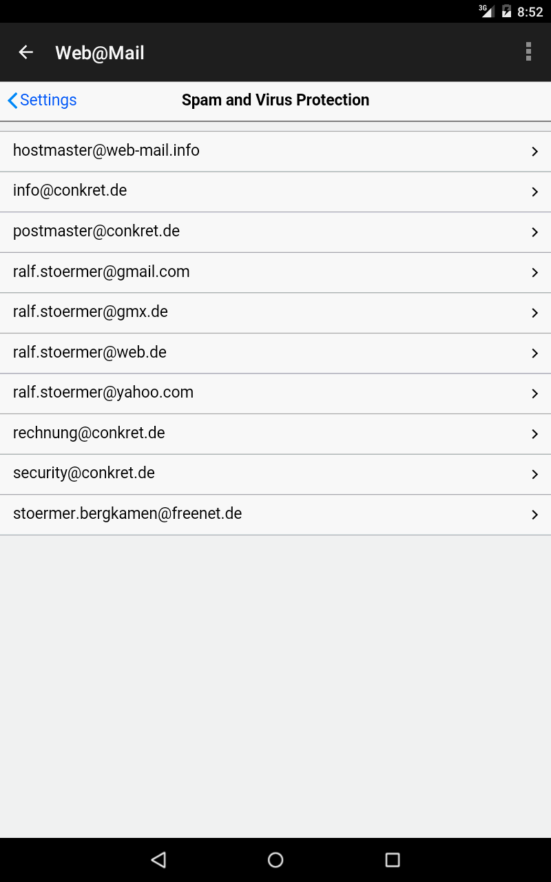 Spam- und Virusschutz per Postfach konfigurierbar