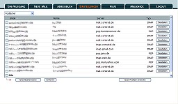 bersicht der eingebundenen Imap- und POP3-Postfcher