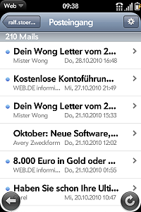 Darstellung des Posteingangs