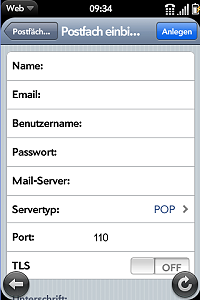 Einstellungen zum Einbinden beliebiger Imap- und POP3-Postfcher